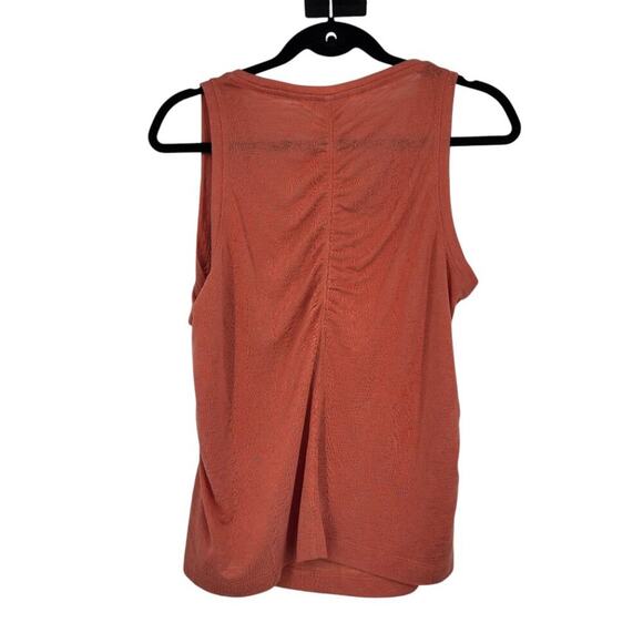 Athleta Rust Orange Ruched Back Split Tank Top M Tencel/Modal Blend Activewear - Picture 4 of 4